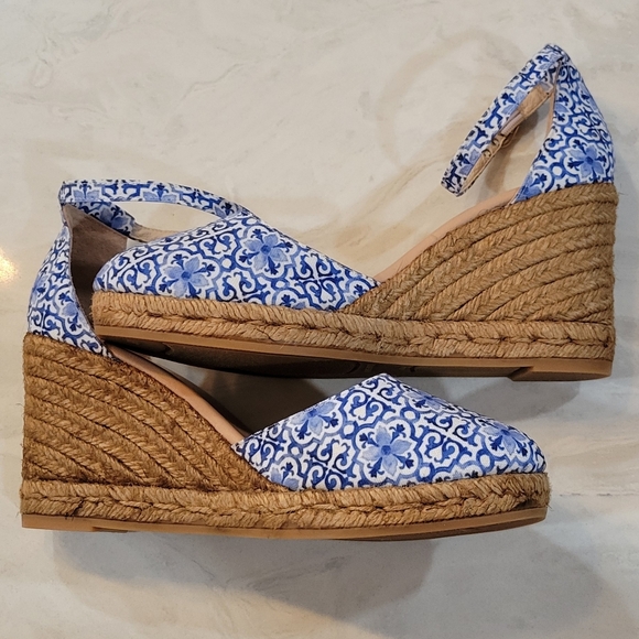 VISCATA Barcelona Cobalt Blue Platform Wedge Sandals - Picture 4 of 8